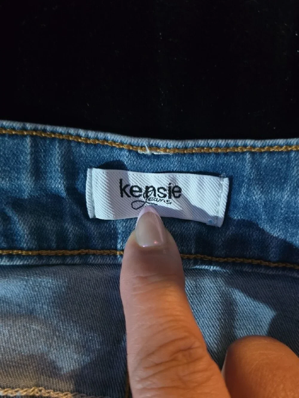 Kensie Light Blue Denim Shorts with Frayed Hem